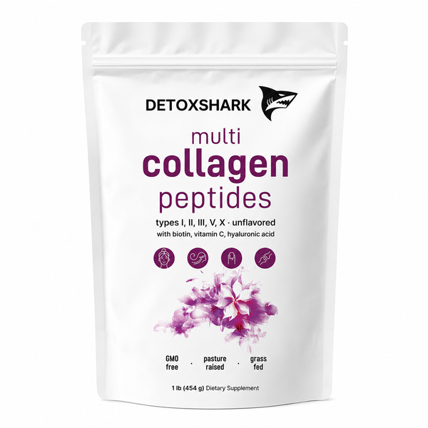 Multi Collagen Peptides Powder - Hydrolyzed Protein Peptides (Type I,II,III,V,X) with Hyaluronic Acid, Biotin & Vitamin C Unflavored
